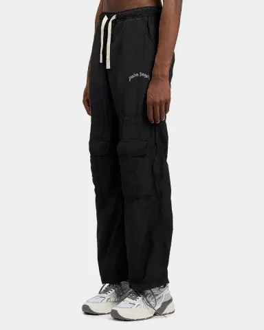 Palm Angels Men's Curved Logo Drawstring Cargo Pants | Thumbnail 3