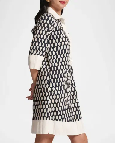 Frances Valentine Tracey Loop-Print Cotton Mini Dress | Thumbnail 4