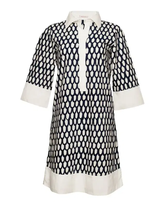 Frances Valentine Tracey Loop-Print Cotton Mini Dress