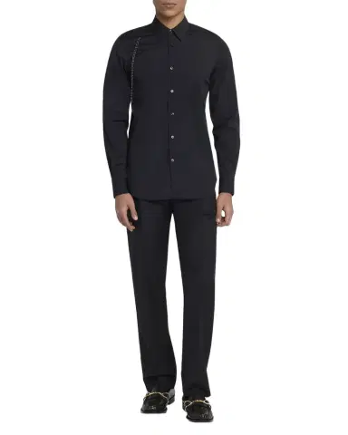 McQueen Men's Cotton Beaded-Harness Sport Shirt | Thumbnail 1