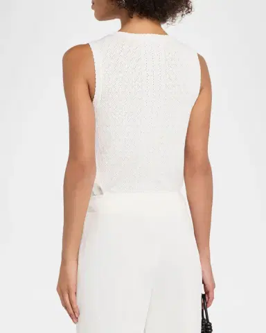Elie Tahari The Steele Pointelle-Knit Sweater Tank | Thumbnail 2