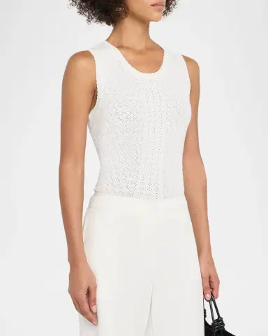 Elie Tahari The Steele Pointelle-Knit Sweater Tank | Thumbnail 3