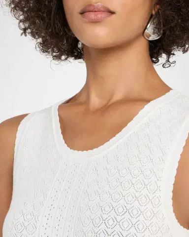 Elie Tahari The Steele Pointelle-Knit Sweater Tank | Thumbnail 4