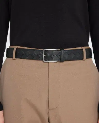 Bottega Veneta Men's Cintura Intrecciato Leather Belt | Thumbnail 2