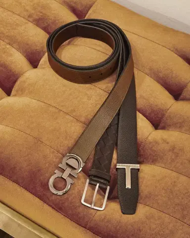 Bottega Veneta Men's Cintura Intrecciato Leather Belt | Thumbnail 3