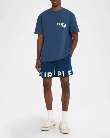 PURPLE Men's All Round Logo Pull-On Shorts | Thumbnail 2