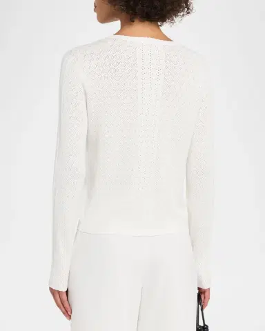 Elie Tahari The Steele Pointelle-Knit Cardigan | Thumbnail 2