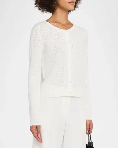 Elie Tahari The Steele Pointelle-Knit Cardigan | Thumbnail 3