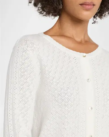 Elie Tahari The Steele Pointelle-Knit Cardigan | Thumbnail 4