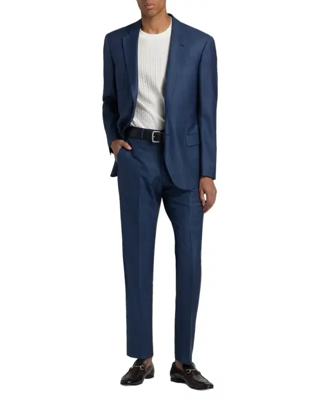 Check Wool-Silk Suit