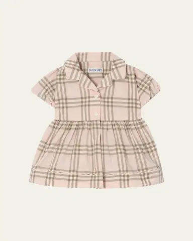 Burberry Girl's Bea Check Cotton Dress & Bloomers Set | Thumbnail 2