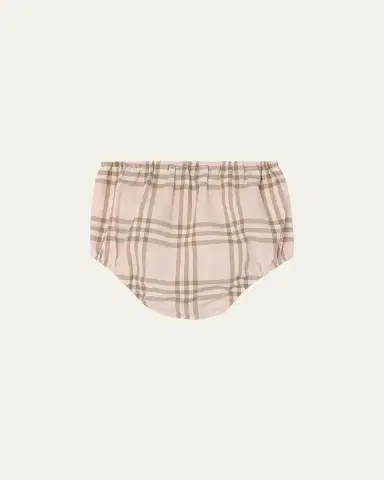 Burberry Girl's Bea Check Cotton Dress & Bloomers Set | Thumbnail 3