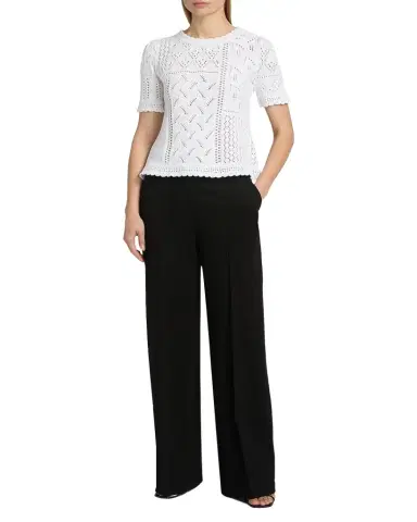 Elie Tahari Lily Pointelle Cotton Knit Sweater | Thumbnail 1