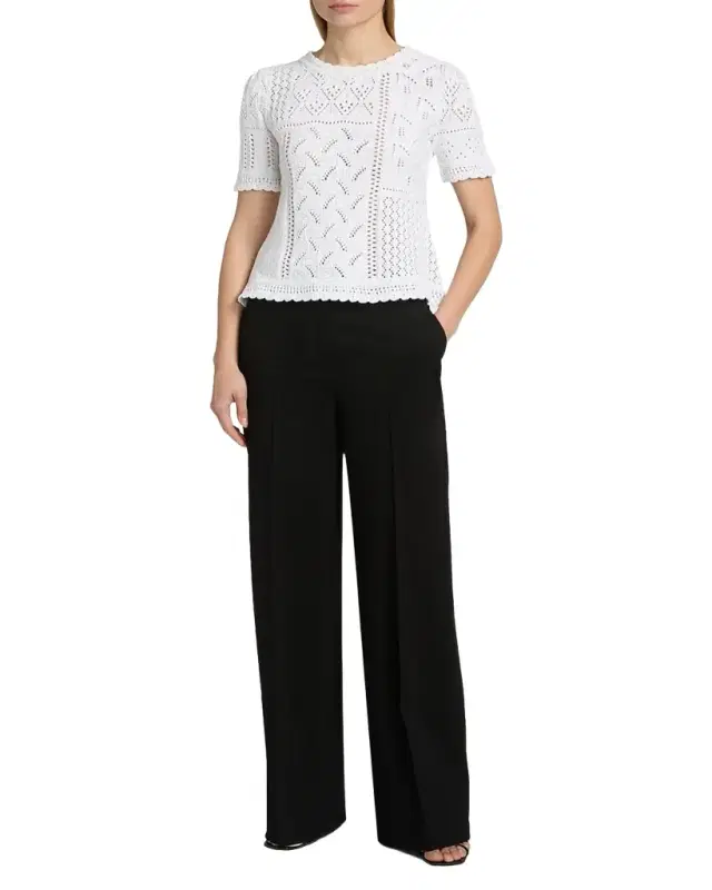 Lily Pointelle Cotton Knit Sweater