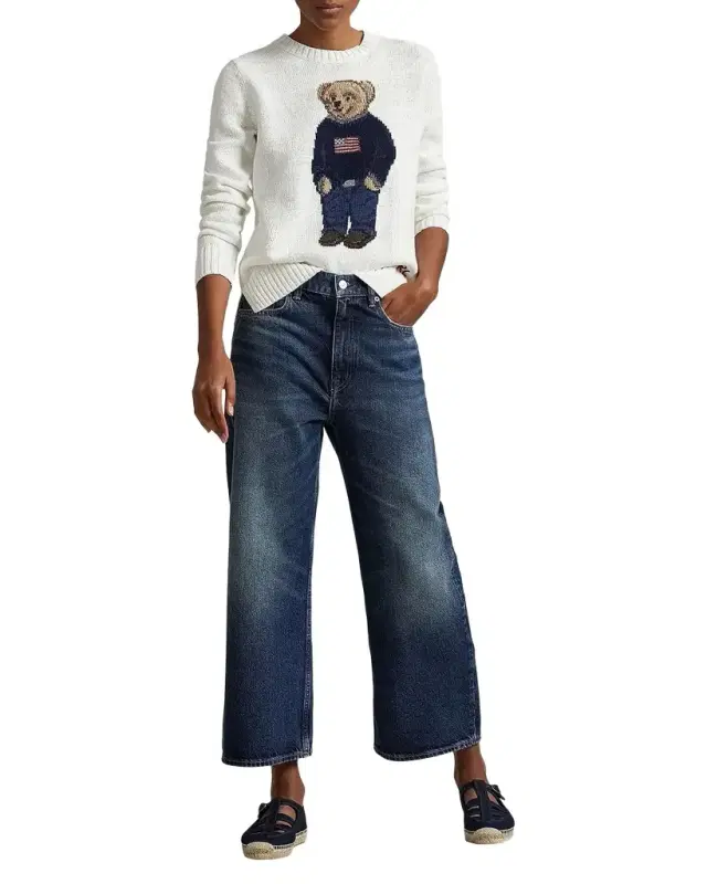 Polo Bear Linen-Cotton Crewneck Sweater
