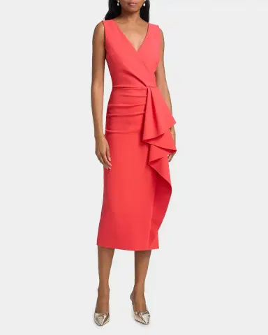 Chiara Boni La Petite Robe Sayon Ruffle Drape Bodycon Midi Dress | Thumbnail 3 Chiara Boni La Petite Robe Sayon Ruffle Drape Bodycon Midi Dress | Thumbnail 3