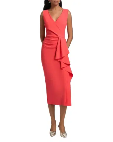 Chiara Boni La Petite Robe Sayon Ruffle Drape Bodycon Midi Dress | Thumbnail 1 Chiara Boni La Petite Robe Sayon Ruffle Drape Bodycon Midi Dress | Thumbnail 1