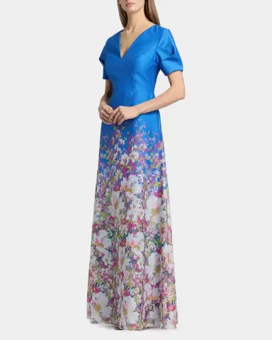 Kay Unger New York Carlotta Floral Organza Gown | Thumbnail 6