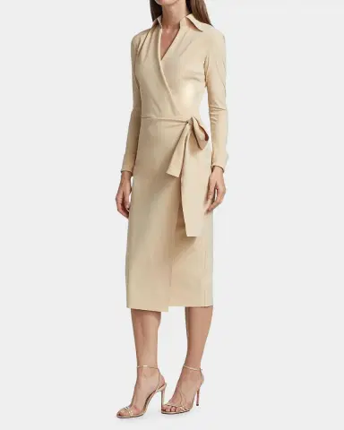 Chiara Boni La Petite Robe Kamala Shirt-Collar Jersey Wrap Dress | Thumbnail 6 Chiara Boni La Petite Robe Kamala Shirt-Collar Jersey Wrap Dress | Thumbnail 6