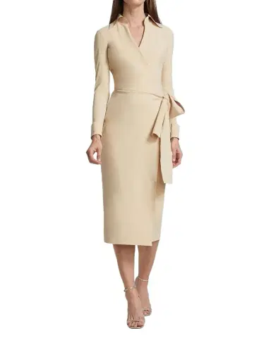 Chiara Boni La Petite Robe Kamala Shirt-Collar Jersey Wrap Dress | Thumbnail 1 Chiara Boni La Petite Robe Kamala Shirt-Collar Jersey Wrap Dress | Thumbnail 1