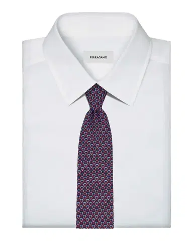 Ferragamo Gancio Heart Silk Tie | Thumbnail 1