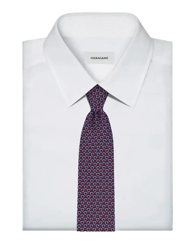 Ferragamo Gancio Heart Silk Tie