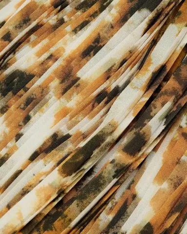 Et Ochs Micah Abstract Chiffon Pleated Gown | Thumbnail 5