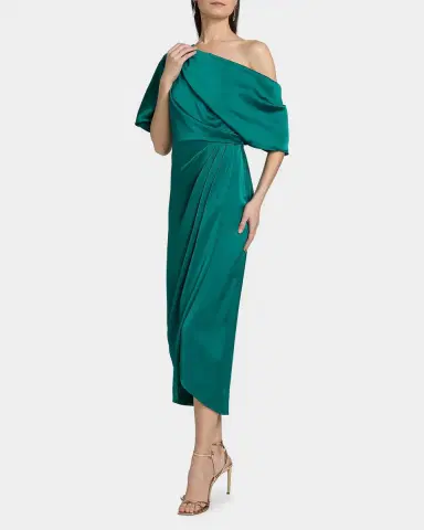 THEIA Rayna Draped One-Shoulder High-Low Gown | Thumbnail 6 THEIA Rayna Draped One-Shoulder High-Low Gown | Thumbnail 6