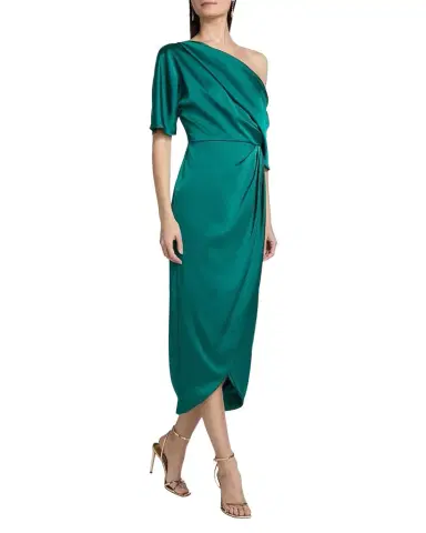THEIA Rayna Draped One-Shoulder High-Low Gown | Thumbnail 1 THEIA Rayna Draped One-Shoulder High-Low Gown | Thumbnail 1