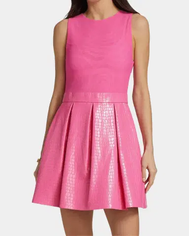 ALICE + OLIVIA Chara Croc-Embossed Party Dress | Thumbnail 3 ALICE + OLIVIA Chara Croc-Embossed Party Dress | Thumbnail 3