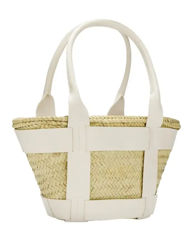 DeMellier The Santorini Caged Raffia Tote Bag