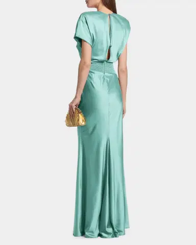 Zhivago Bond Draped Stretch Satin Mermaid Gown | Thumbnail 2 Zhivago Bond Draped Stretch Satin Mermaid Gown | Thumbnail 2