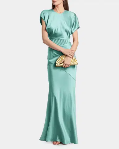 Zhivago Bond Draped Stretch Satin Mermaid Gown | Thumbnail 3 Zhivago Bond Draped Stretch Satin Mermaid Gown | Thumbnail 3