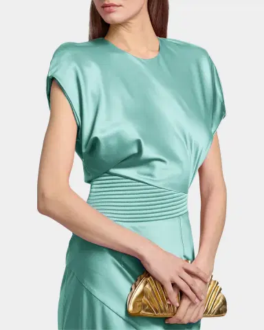 Zhivago Bond Draped Stretch Satin Mermaid Gown | Thumbnail 4 Zhivago Bond Draped Stretch Satin Mermaid Gown | Thumbnail 4