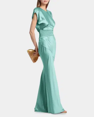 Zhivago Bond Draped Stretch Satin Mermaid Gown | Thumbnail 6 Zhivago Bond Draped Stretch Satin Mermaid Gown | Thumbnail 6