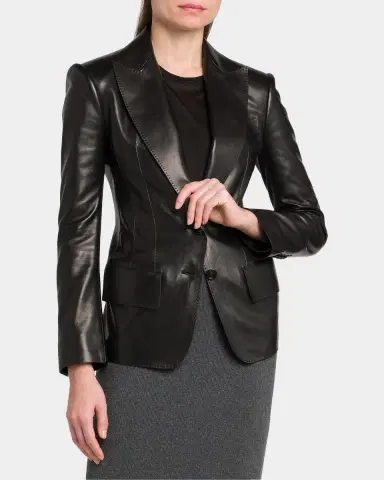 Tom Ford Leather Peak Lapel Jacket | Thumbnail 3 Tom Ford Leather Peak Lapel Jacket | Thumbnail 3