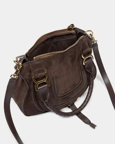 Chloé Marcie Double Carry Satchel in Calfskin Suede | Thumbnail 3 Chloé Marcie Double Carry Satchel in Calfskin Suede | Thumbnail 3