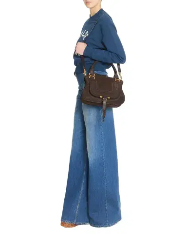 Chloé Marcie Double Carry Satchel in Calfskin Suede | Thumbnail 1 Chloé Marcie Double Carry Satchel in Calfskin Suede | Thumbnail 1