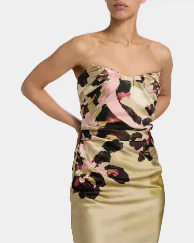 Acler Bowers Floral Satin Maxi Dress | Thumbnail 4