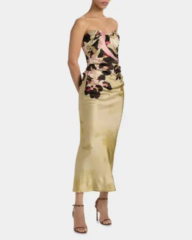 Acler Bowers Floral Satin Maxi Dress | Thumbnail 6