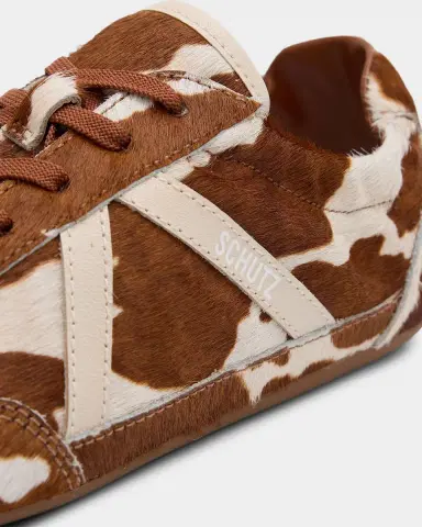 Schutz Eight Cow-Print Fur Low-Top Sneakers | Thumbnail 2