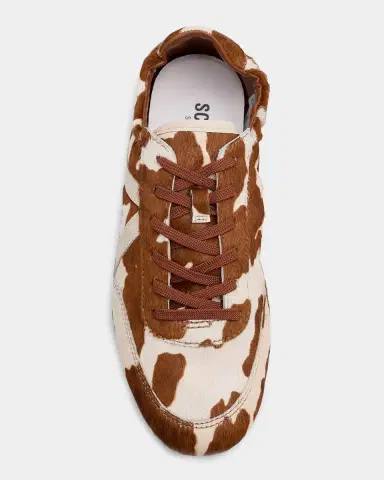 Schutz Eight Cow-Print Fur Low-Top Sneakers | Thumbnail 3