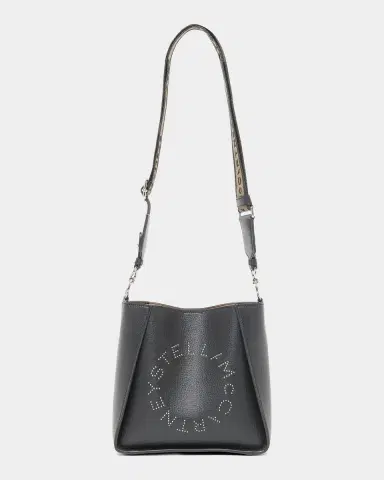 Stella McCartney Mini Studded Logo Crossbody Bag in Eco Grainy Vegan Leather | Thumbnail 6 Stella McCartney Mini Studded Logo Crossbody Bag in Eco Grainy Vegan Leather | Thumbnail 6