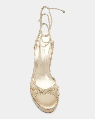 Schutz 95mm Adele Metallic Leather Espadrille Wedge Sandals | Thumbnail 3 Schutz 95mm Adele Metallic Leather Espadrille Wedge Sandals | Thumbnail 3