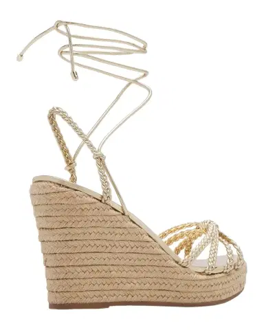 Schutz 95mm Adele Metallic Leather Espadrille Wedge Sandals | Thumbnail 1 Schutz 95mm Adele Metallic Leather Espadrille Wedge Sandals | Thumbnail 1