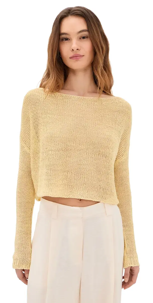 Linen Open Knit Bateau weater Flan