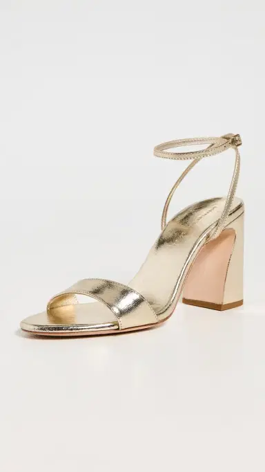 Loeffler Randall Malia Curved Heel Simple Sandals with Ankle Wrap Champagne 5 | Thumbnail 2