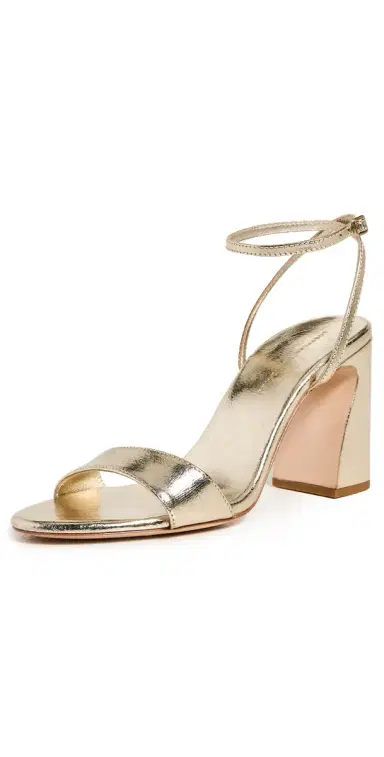 Loeffler Randall Malia Curved Heel Simple Sandals with Ankle Wrap Champagne 5 | Thumbnail 1