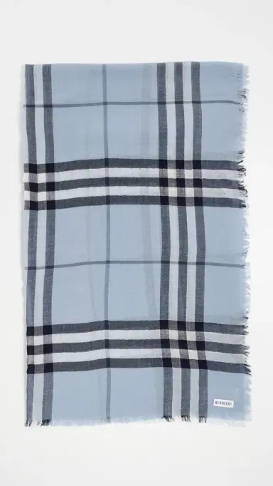 Burberry Giant Check Wool Scarf Bank Blue One Size | Thumbnail 5