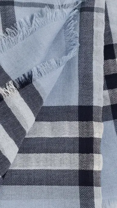 Burberry Giant Check Wool Scarf Bank Blue One Size | Thumbnail 6